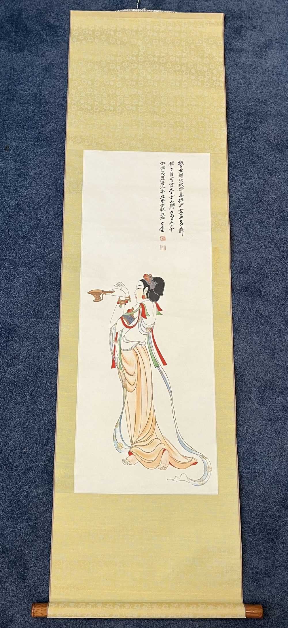 Reproduction of “The Dunhuang Tribute Bearer” for the Chinese Cultural Chests, now collected in Le Centre Culturel de Taïwan à Paris.  © Le Centre Culturel de Taïwan à Paris  
