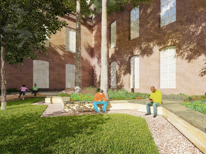 Impressie bank rondom Wereldmuseum_LOLA Landscape Architects